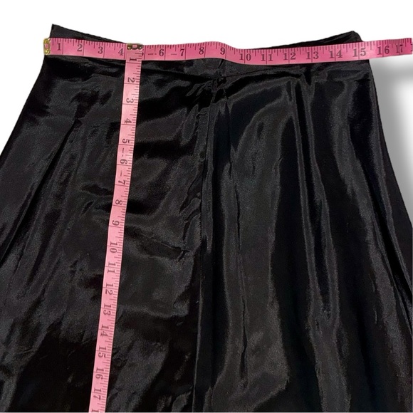 Michelangelo Vintage Skirt Formal Black Satin Maxi Classic Glamour Women’s 10 - Picture 8 of 16